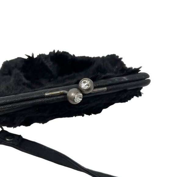 Simply Vera Wang wristlet bag black faux fur BoxU - Picture 3 of 4